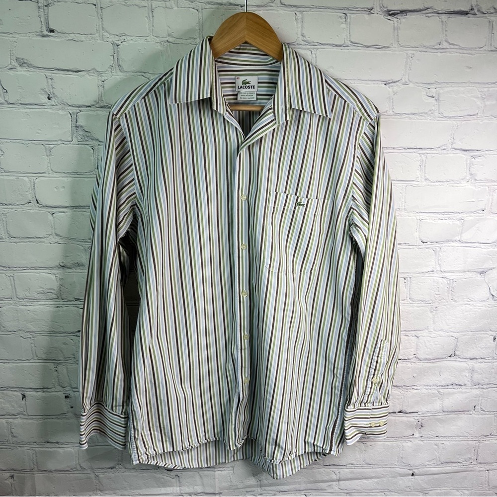 LACOSTE Vintage Button Down Shirt Medium Large